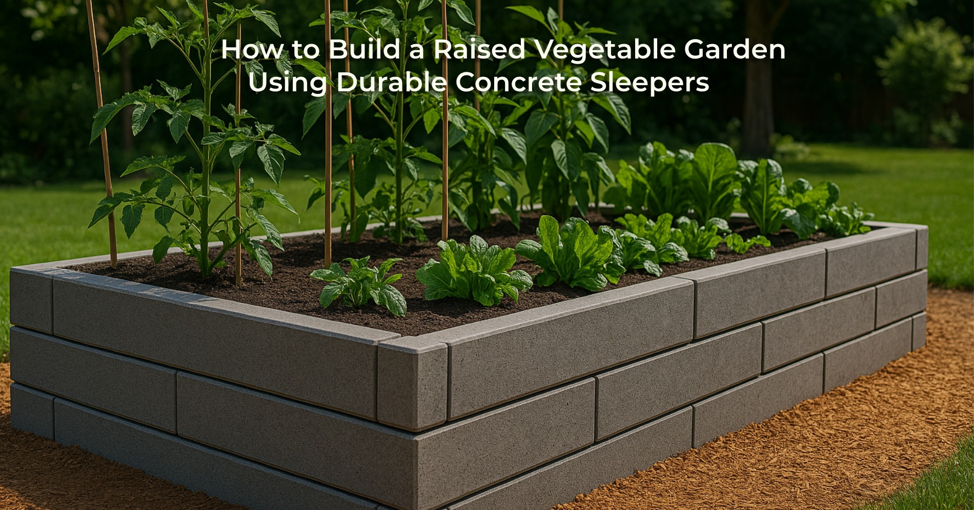 How to Build a Raised Vegetable Garden Using Durable Concrete Sleepers