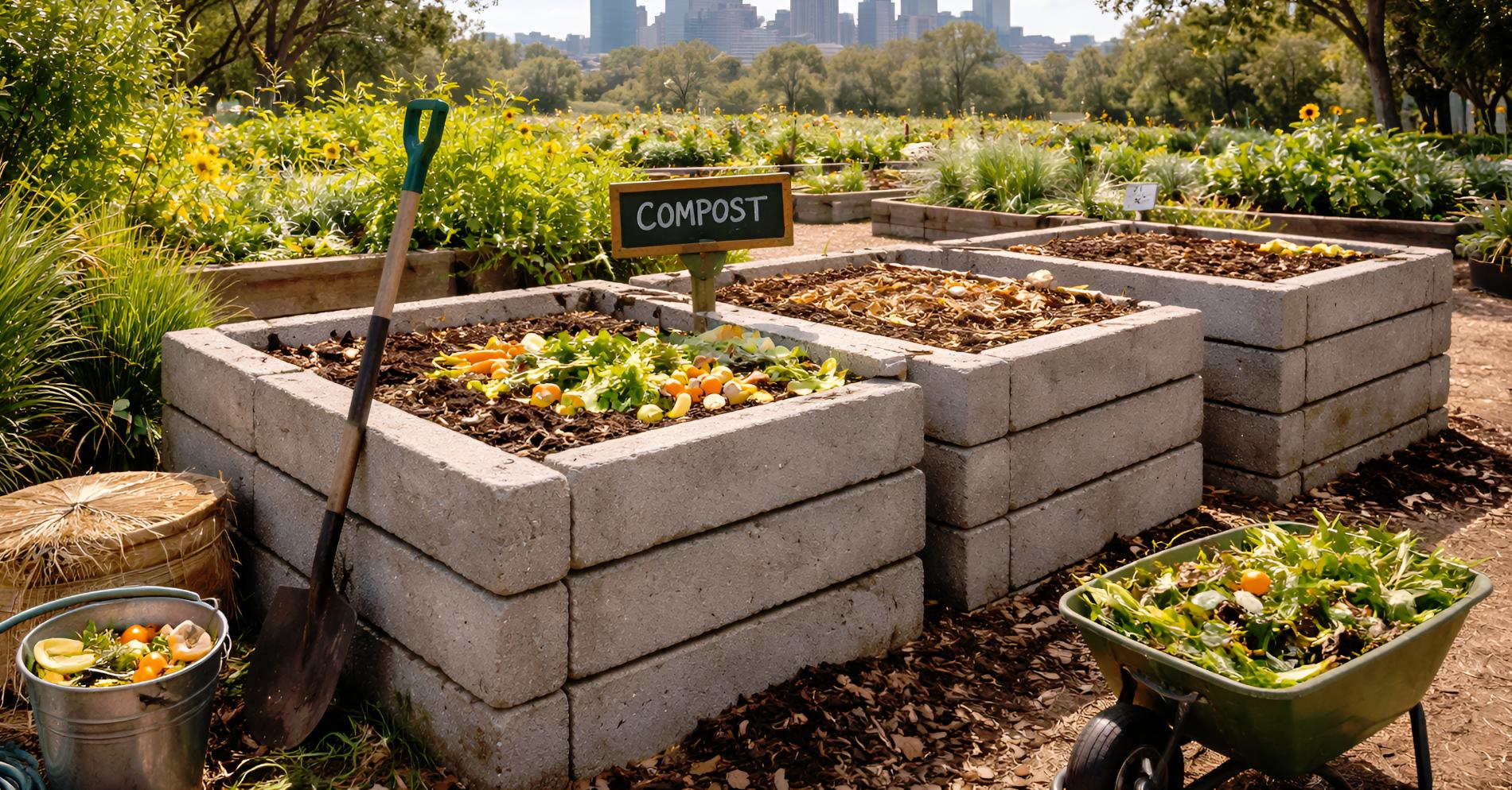 Organic Waste Management: Durable Concrete Sleeper Composting Systems