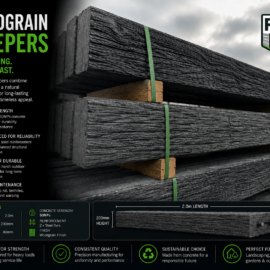 Woodgrain Pattern Concrete Sleepers